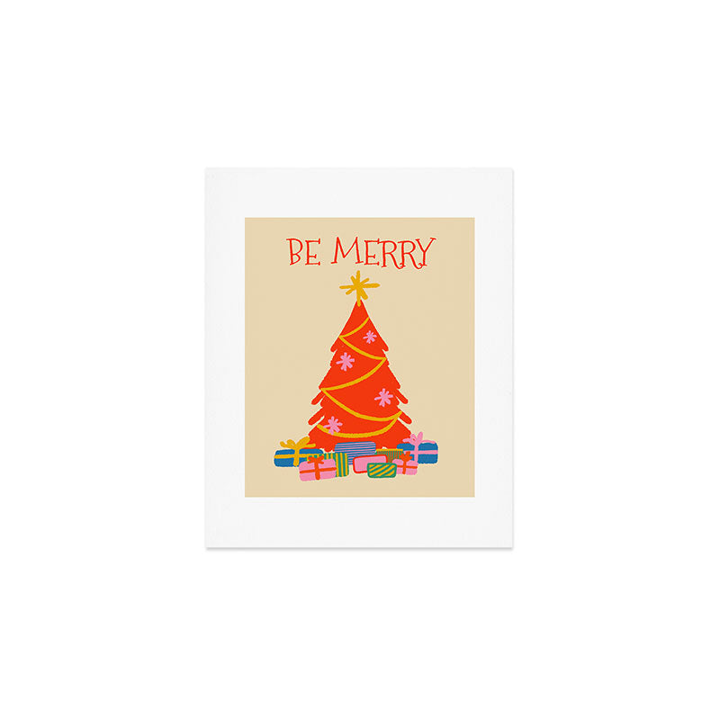 Be Merry Cute and Colorful Christmas Art Print Gallery Image 1