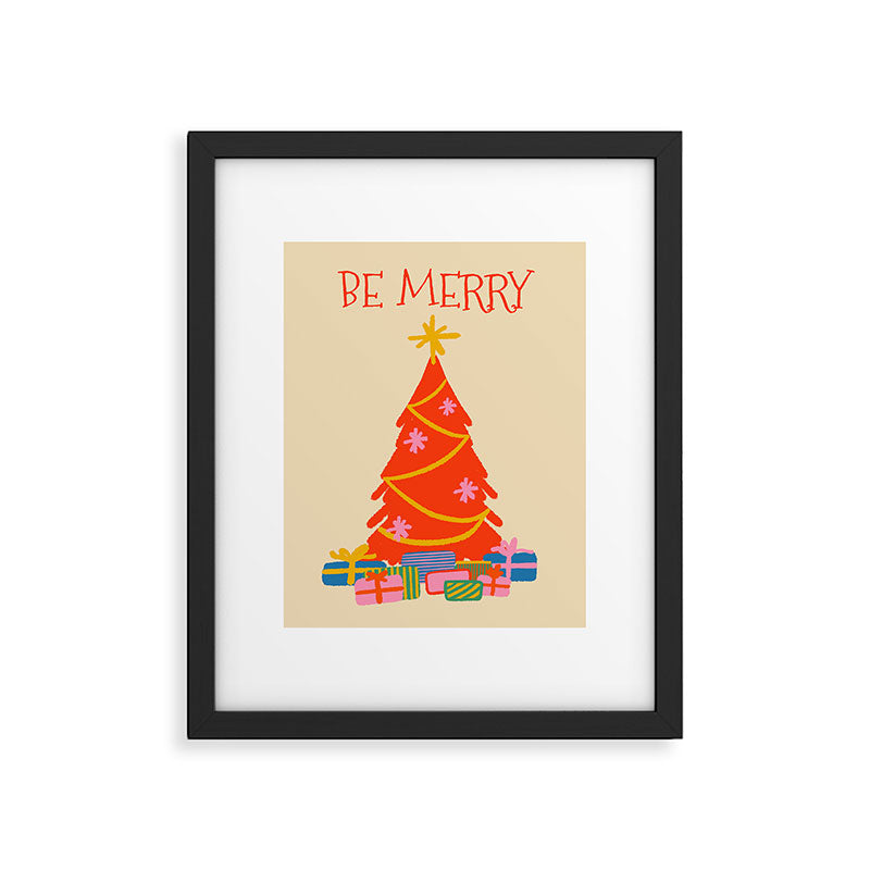 Be Merry Cute and Colorful Christmas Framed Art Print Gallery Image 5