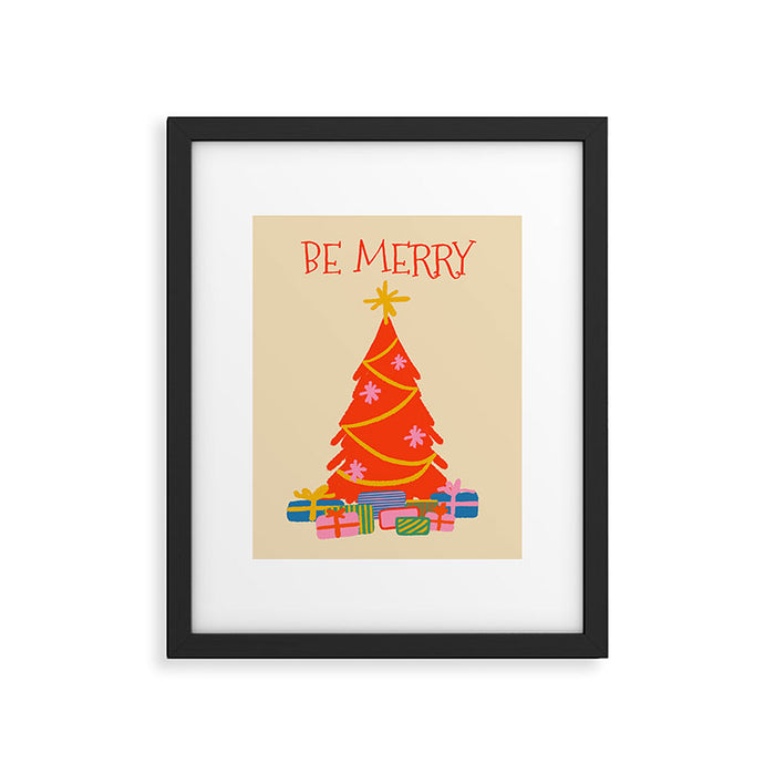 Be Merry Cute and Colorful Christmas Framed Art Print Gallery Image 1