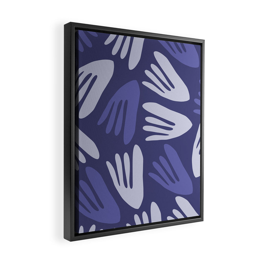 Big Cutouts Papier Découpé Abstract Pattern in Purple and Lavender Framed Canvas Print Gallery Image 2