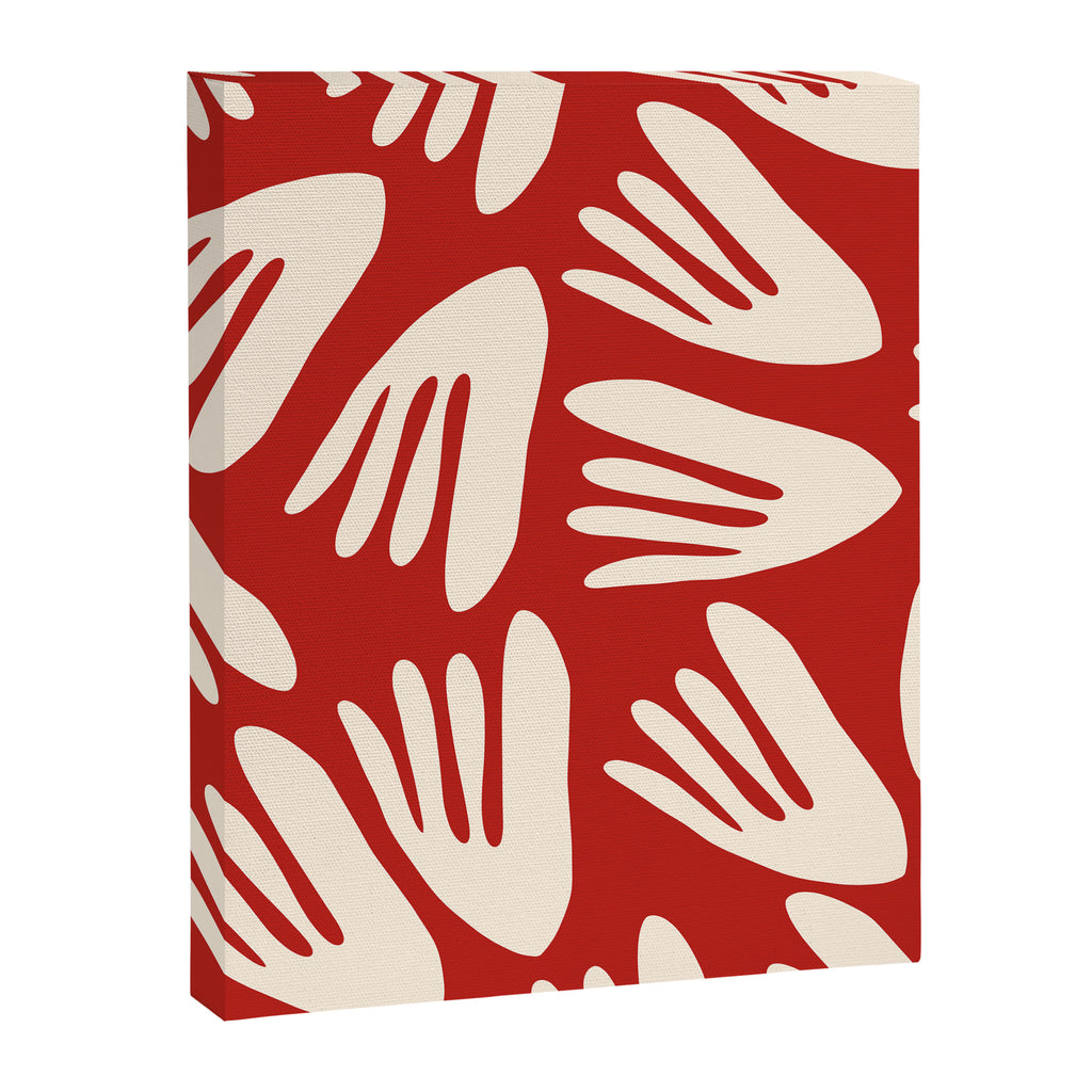 Big Cutouts Papier Découpé Abstract Pattern in Red and Almond Cream Canvas Print Gallery Image 8