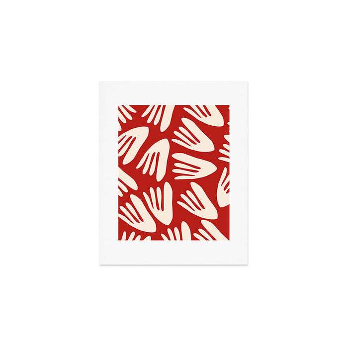 Big Cutouts Papier Découpé Abstract Pattern in Red and Almond Cream Art Print Gallery Image 1