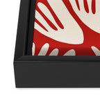 Big Cutouts Papier Découpé Abstract Pattern in Red and Almond Cream Framed Canvas Print Gallery Image 3