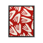 Big Cutouts Papier Découpé Abstract Pattern in Red and Almond Cream Framed Canvas Print Gallery Image 8