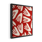 Big Cutouts Papier Découpé Abstract Pattern in Red and Almond Cream Framed Canvas Print Gallery Image 2
