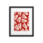 Big Cutouts Papier Découpé Abstract Pattern in Red and Almond Cream Framed Art Print Gallery Image 6