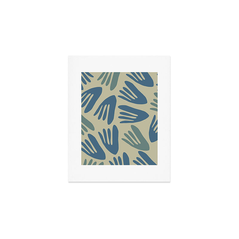 Big Cutouts Papier Découpé Abstract Pattern in Vintage Blue and Beige  Art Print Gallery Image 1