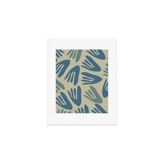 Big Cutouts Papier Découpé Abstract Pattern in Vintage Blue and Beige  Art Print Gallery Image 1