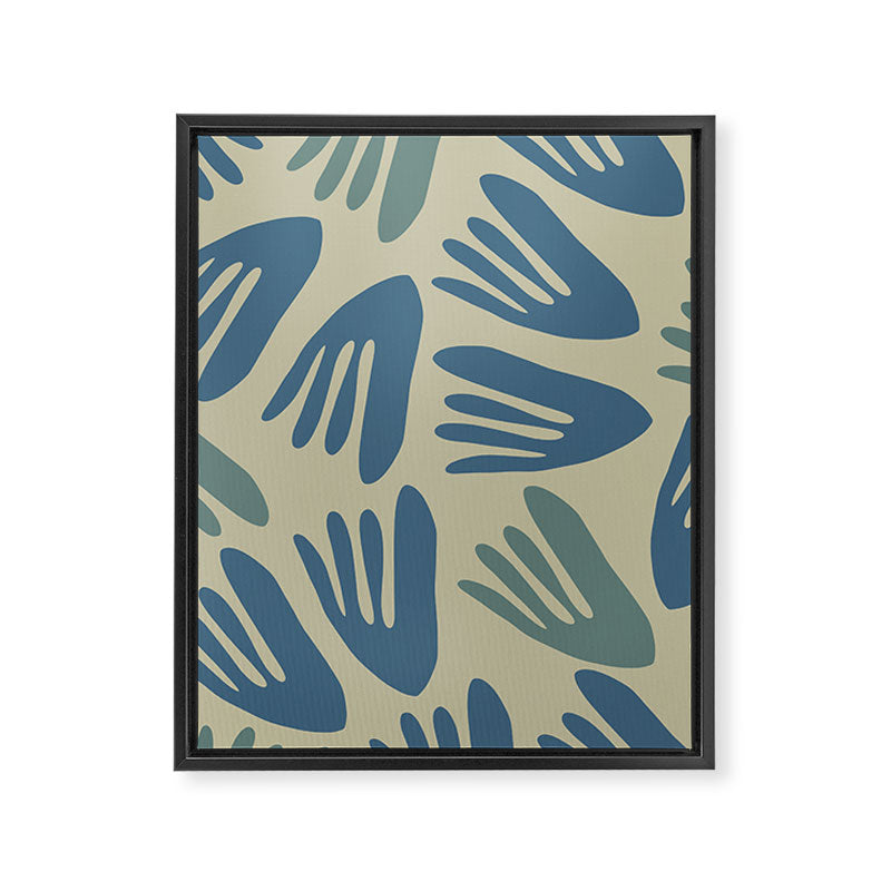 Big Cutouts Papier Découpé Abstract Pattern in Vintage Blue and Beige  Framed Canvas Print Gallery Image 8