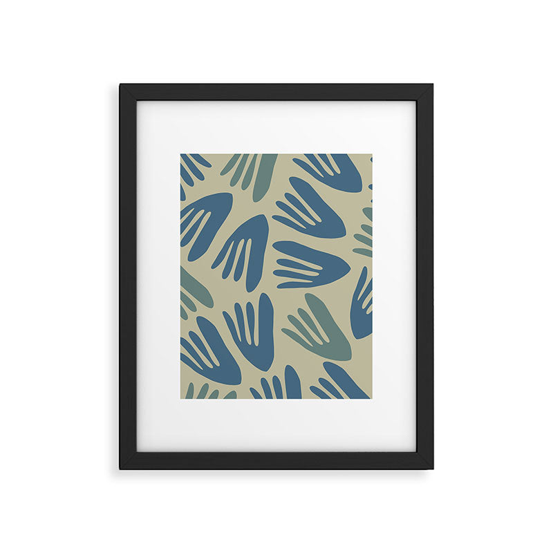 Big Cutouts Papier Découpé Abstract Pattern in Vintage Blue and Beige  Framed Art Print Gallery Image 6