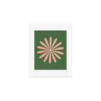 Big Daisy Retro Minimalism in Blush and Green Art Print Gallery Image 1