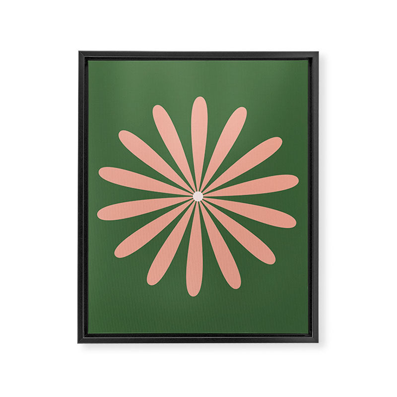 Big Daisy Retro Minimalism in Blush and Green Framed Canvas Print Gallery Image 8