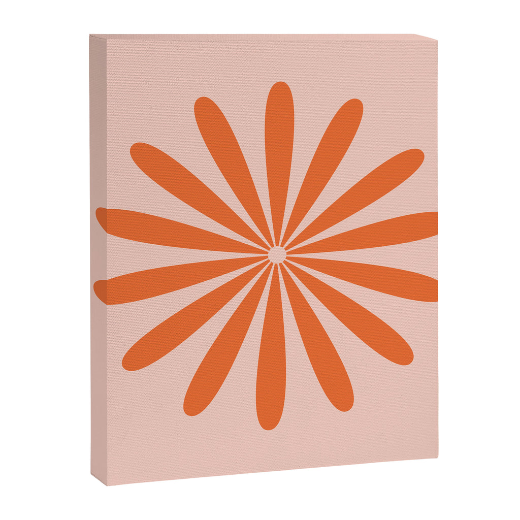 Big Daisy Retro Minimalism in Pale Blush Pink and Orange Canvas Print Gallery Image 8