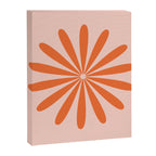 Big Daisy Retro Minimalism in Pale Blush Pink and Orange Canvas Print Gallery Image 8