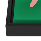 Big Daisy Retro Minimalism in Pink and Bright Green Framed Canvas Print Gallery Image 3