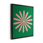 Big Daisy Retro Minimalism in Pink and Bright Green Framed Canvas Print Gallery Image 2