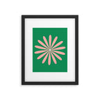 Big Daisy Retro Minimalism in Pink and Bright Green Framed Art Print Gallery Image 6