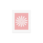 Big Daisy Retro Minimalism in Pink and White Art Print Gallery Image 1