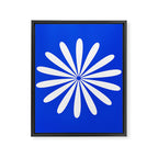 Big Daisy Retro Minimalism in Royal Blue and White Framed Canvas Print Gallery Image 8
