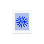Big Daisy Retro Minimalism in Royal Blue, White, and Light Blue Art Print Gallery Image 1