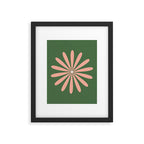 Big Daisy Retro Minimalism in Blush and Green Framed Art Print Gallery Image 4