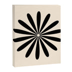 Big Daisy Retro Minimalist Black and Almond Cream Canvas Print Gallery Image 8