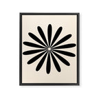 Big Daisy Retro Minimalist Black and Almond Cream Framed Canvas Print Gallery Image 8