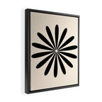 Big Daisy Retro Minimalist Black and Almond Cream Framed Canvas Print Gallery Image 2
