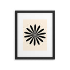 Big Daisy Retro Minimalist Black and Almond Cream Framed Art Print Gallery Image 6