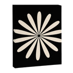 Big Daisy Retro Minimalist Flower Black and Almond Cream Canvas Print Gallery Image 8
