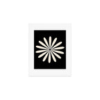 Big Daisy Retro Minimalist Flower Black and Almond Cream Art Print Gallery Image 1