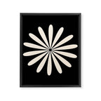 Big Daisy Retro Minimalist Flower Black and Almond Cream Framed Canvas Print Gallery Image 8
