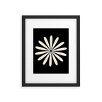 Big Daisy Retro Minimalist Flower Black and Almond Cream Framed Art Print Gallery Image 6