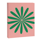 Big Daisy Retro Minimalist Flower Pink and Green Canvas Print Gallery Image 8