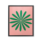 Big Daisy Retro Minimalist Flower Pink and Green Framed Canvas Print Gallery Image 8