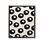 Black and Almond Cream Quark Dots Contemporary Modern Pattern Framed Canvas Print Gallery Image 8
