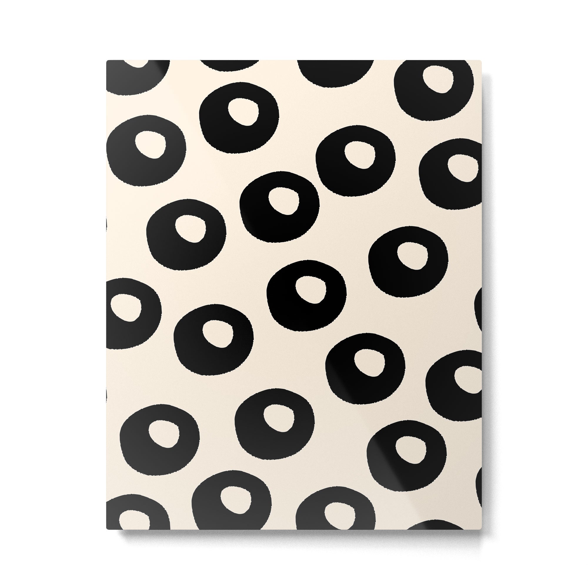 Black and Almond Cream Quark Dots Contemporary Modern Pattern Metal Print Gallery Image 6