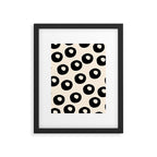 Black and Almond Cream Quark Dots Contemporary Modern Pattern Framed Art Print Gallery Image 6