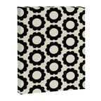 Black and Cream Happy Flowers Minimal Retro Floral Pattern Canvas Print Gallery Image 8