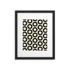 Black and Cream Happy Flowers Minimal Retro Floral Pattern Framed Art Print Gallery Image 6