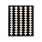 Black and Cream Ogee A-Go-Go Retro Pop Wavy Stripe Pattern Framed Canvas Print Gallery Image 8