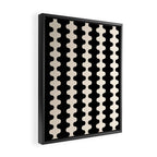 Black and Cream Ogee A-Go-Go Retro Pop Wavy Stripe Pattern Framed Canvas Print Gallery Image 2