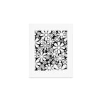 Black and White Retro Garden 60s 70s Flower Pattern Art Print Gallery Image 1