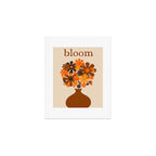 Bloom Retro 70s Brown and Orange Flowers in Vase Art Print Gallery Image 1