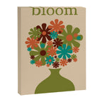 Bloom Retro Flowers in Vase 70s Avocado Green Canvas Print Gallery Image 6