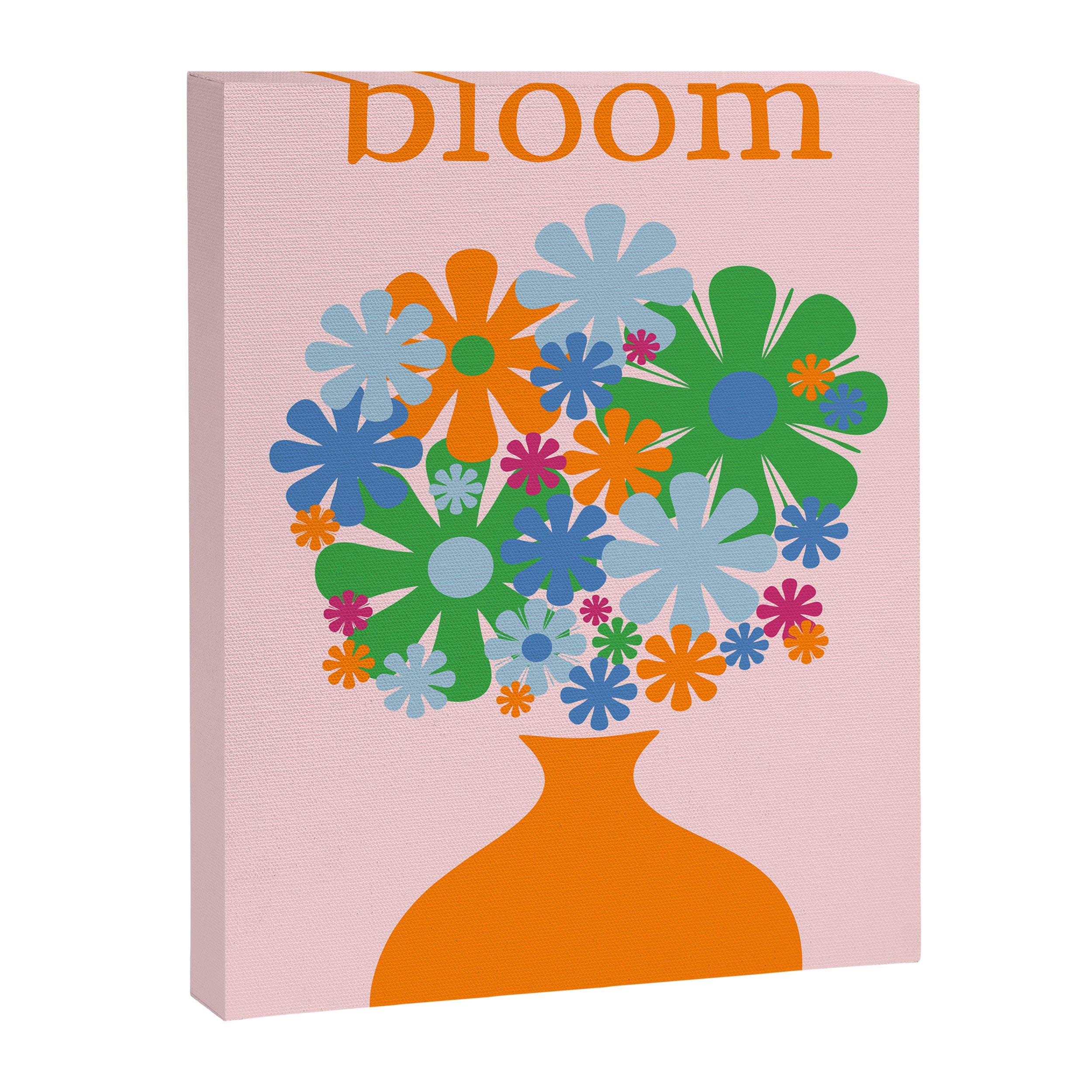 Bloom Retro Flowers in Vase Canvas Print Gallery Image 6
