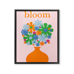 Bloom Retro Flowers in Vase Framed Canvas Print Gallery Image 6
