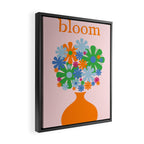 Bloom Retro Flowers in Vase Framed Canvas Print Gallery Image 2