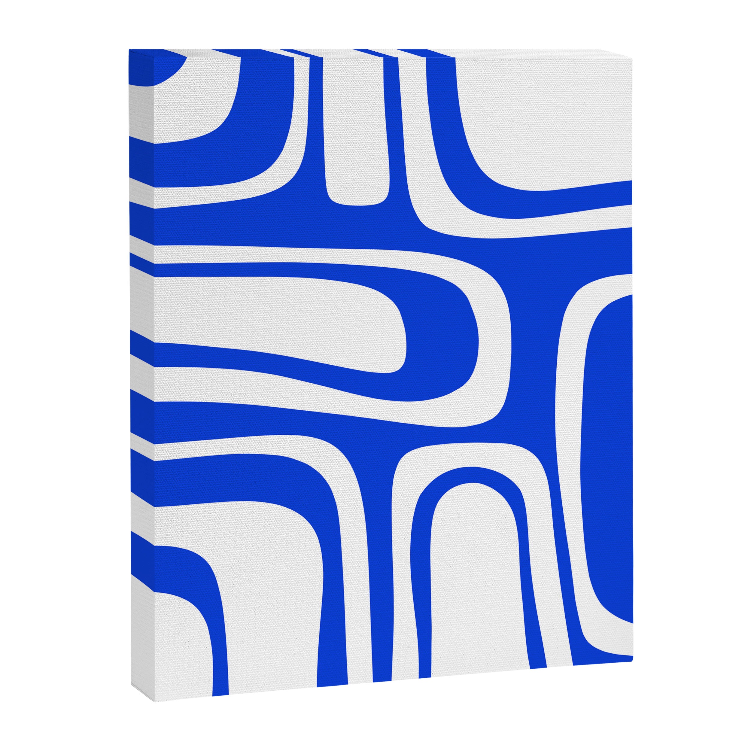 Blue Abstract Mid-Century Modern Palm Springs Minimal Pattern Canvas Print Gallery Image 8