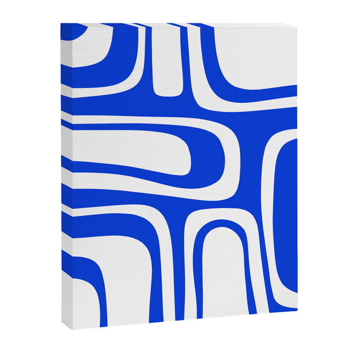 Blue Abstract Mid-Century Modern Palm Springs Minimal Pattern Canvas Print Gallery Image 1